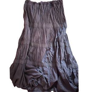 blue fairycore/whimsigoth long skirt with crotchet detailing